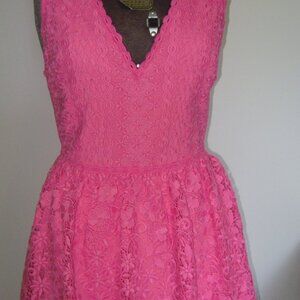 Alice + Olivia designer Pink Fit & Flare Lace Dress SIZE 0 New w/o Tags